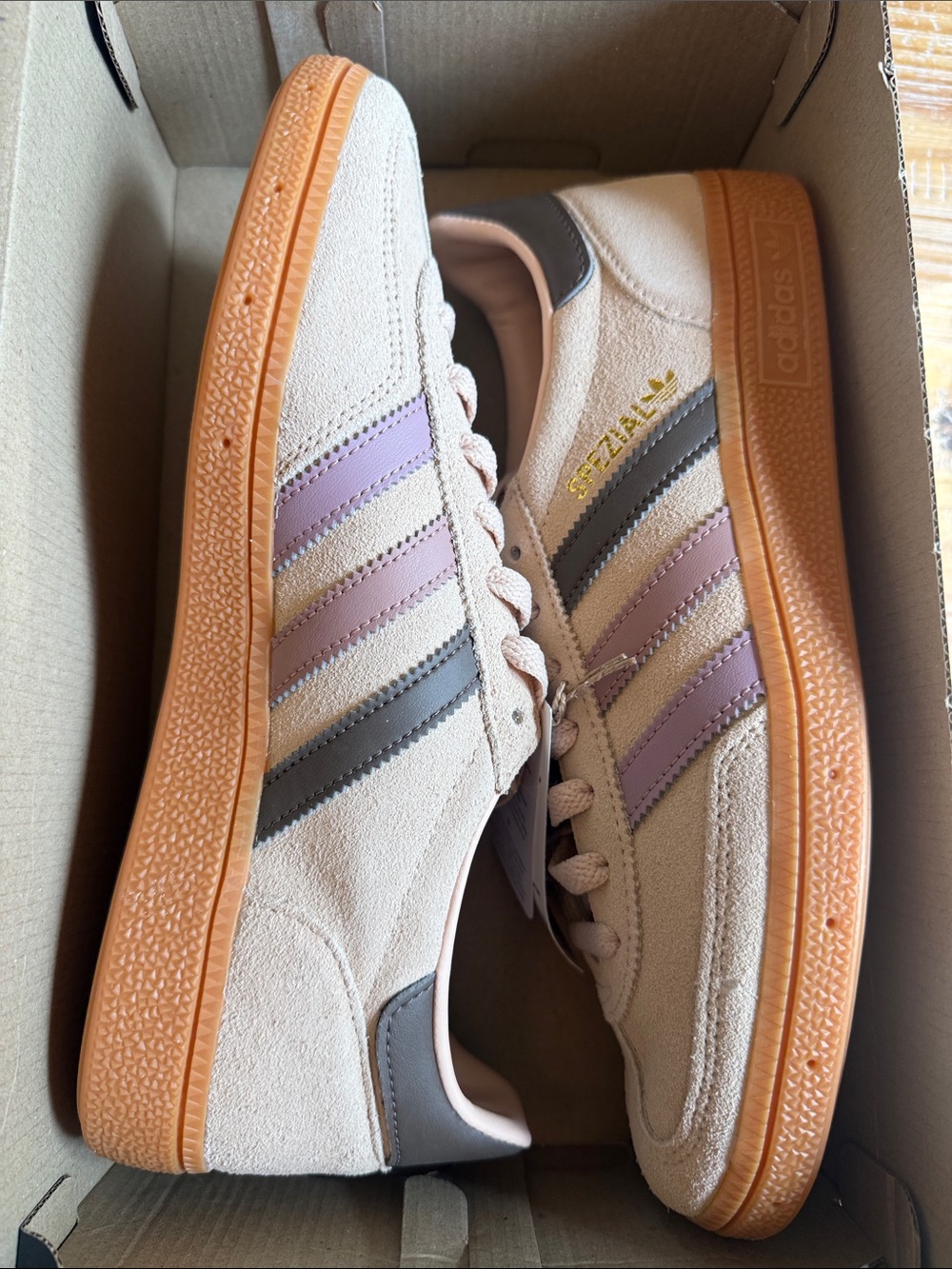 adidas Handball Spezial  Suede Sneakers in Beige with Stripes - Picture 6 of 8